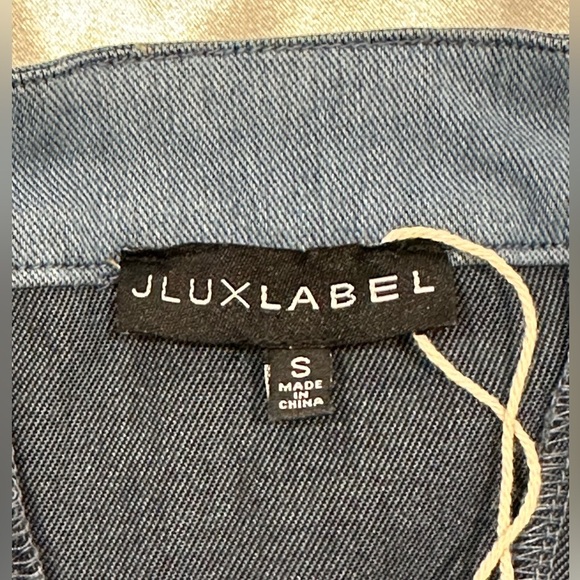 Jluxlabel x Nat And Liv Crop Top Denim Corset Strapless Blue Size Small New - Picture 8 of 12